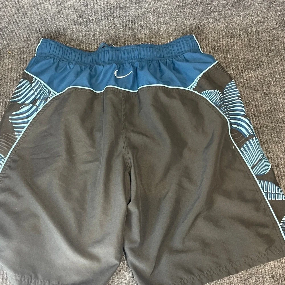 Nike Swim Trunks Mens L Black Blue Excellent Mesh‎ Liner Board Shorts